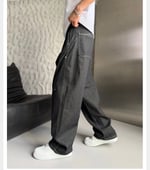 SİYAH DİKİŞLİ SÜPER BAGGY PANTOLON