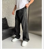 SİYAH DİKİŞLİ SÜPER BAGGY PANTOLON