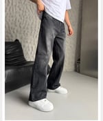 SİYAH PARÇALI BAGGY KOT PANTOLON
