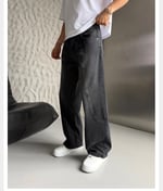 SİYAH PARÇALI BAGGY KOT PANTOLON