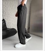 SİYAH PİLELİ BAGGY KUMAŞ PANTOLON
