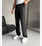 SİYAH PİLELİ BAGGY KUMAŞ PANTOLON