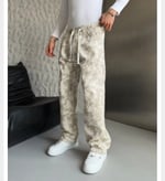 VİNTAGE BEYAZ KAMUFLAJ BAGGY PANTOLON