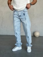 Yıkamalı Orta Şeritt Baggy Pantolon