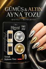 MİSYUL BY OCEAN ALTIN VE GÜMÜŞ 2'Lİ TIRNAK SÜSLEME AYNA TOZU
