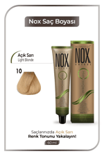 NOX HERBAL SAÇ BOYASI 10- AÇIK SARI 60ML.