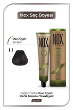 NOX HERBAL SAÇ BOYASI 1.1- MAVİ SİYAH 60ML.