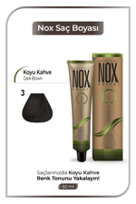 NOX HERBAL SAÇ BOYASI 3- KOYU KAHVE 60ML.