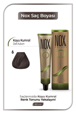 NOX HERBAL SAÇ BOYASI 6- KOYU KUMRAL 60ML.