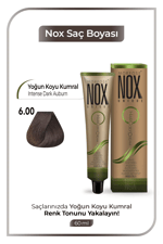 NOX HERBAL SAÇ BOYASI 6.00- YOĞUN KOYU KUMRAL 60ML.