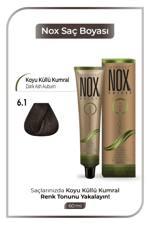 NOX HERBAL SAÇ BOYASI 6.1- KOYU KÜLLÜ KUMRAL 60ML.