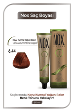 NOX HERBAL SAÇ BOYASI 6.44- KOYU KUMRAL YOĞUN BAKIR 60ML.