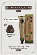 NOX HERBAL SAÇ BOYASI 6.71- KOYU KÜLLÜ KAHVE 60ML.