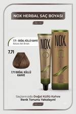 NOX HERBAL SAÇ BOYASI 7.71- DOĞAL KÜLLÜ KAHVE 60ML.