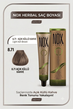NOX HERBAL SAÇ BOYASI 8.71- AÇIK KÜLLÜ KAHVE 60ML.