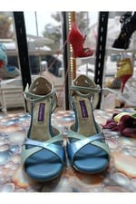 “Aqua Peri Çapraz Bantlı Işıltılı ' TANGO DANS VE SALON AYAKKABISI 8,5 CM 13 PONT KADEH TOPUK - Bedenler: 36 EU, 37 EU, 38 EU, 39 EU