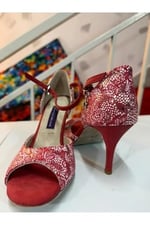“Aşkın Nefesi ' TANGO, DANS VE SALON AYAKKABISI 8,5 CM 13 PONT KONİ TOPUK BOYU KAPALI TOPUK ABİYE - Bedenler: 37 EU, 38 EU, 39 EU, 40 EU