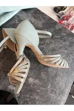“Buz Işığı” TANGO DANS VE SALON AYAKKABISI 8,5 CM 13 PONT KADEH KAPALI TOPUK AÇIK BURUN