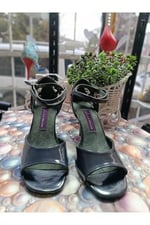 “Kanat Gölgesi” Lacivert LATİN SALSA BACATA TANGO DANS VE SALON AYAKKABISI 7 CM 11 PONT KADEH TOPUK