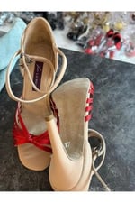 “PASİON KIRMIZI ' TANGO, DANS VE SALON AYAKKABISI 10 CM 15 PONT KAPALI TOPUK