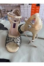 “Sarı İhtişam” TANGO, DANS VE SALON AYAKKABISI 9,5 CM 15 PONT KONİ MODEL TOPUK KAPALI - Bedenler: 37 EU, 38 EU, 40 EU
