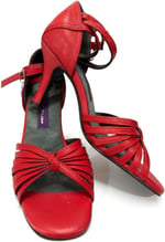“VELORA KIRMIZI ' TANGO, DANS VE SALON AYAKKABISI 7.5 CM 11 PONT KAPALI TOPUK