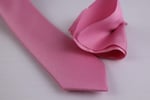 1.Kalite Özel Desenli Kravat Mendil Seti - Pembe Pembe Tek Ebat Pembe Tek Ebat ars-469
