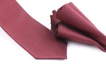 1.Kalite Özel Desenli Kravat Mendil Seti - Bordo Bordo Bordo ars-455