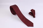 1.Kalite Özel Desenli Kravat Mendil Seti - Bordo Bordo Bordo ars-455