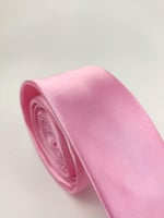 1. Kalite Saten Parlak Slim Kravat Mendil Seti Pembe pembe Tek Ebat pembe Tek Ebat ars-279