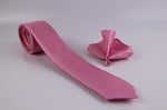 1.Kalite Özel Desenli Kravat Mendil Seti - Pembe Pembe Tek Ebat Pembe Tek Ebat ars-469