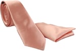 1. Kalite Saten Parlak Slim Kravat Mendil Seti Somon somon Tek Ebat somon Tek Ebat ars-274