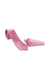 1. Kalite Saten Parlak Slim Kravat Mendil Seti Pembe pembe Tek Ebat pembe Tek Ebat ars-279