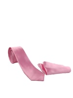 1. Kalite Saten Parlak Slim Kravat Mendil Seti Pembe pembe Tek Ebat pembe Tek Ebat ars-279