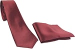 1. Kalite Saten Parlak Slim Kravat Mendil Seti Bordo bordo Tek Ebat bordo Tek Ebat ars-268