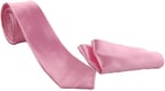 1. Kalite Saten Parlak Slim Kravat Mendil Seti Pembe pembe Tek Ebat pembe Tek Ebat ars-279
