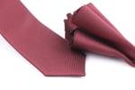 1.Kalite Özel Desenli Kravat Mendil Seti - Bordo Bordo Bordo ars-455