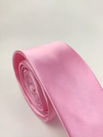 1. Kalite Saten Parlak Slim Kravat Mendil Seti Pembe pembe Tek Ebat pembe Tek Ebat ars-279