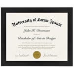 (1, Black) - Americanflat Document Frame - Made to Display Certificates 22cm x 28cm - Document Frames, Certificate Frames, Standard Paper Frame