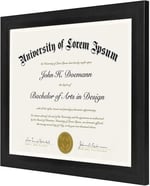 (1, Black) - Americanflat Document Frame - Made to Display Certificates 22cm x 28cm - Document Frames, Certificate Frames, Standard Paper Frame