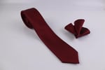1.Kalite Özel Desenli Kravat Mendil Seti - Bordo Bordo Bordo ars-440