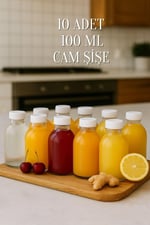 10 Adet 100 Ml Beyaz Kapaklı Düğün, Kına, Nişan, Kolonya, Hediyelik Şişesi Kapaklı 100 Cc Cam Şişe