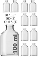 10 Adet 100 Ml Beyaz Kapaklı Düğün, Kına, Nişan, Kolonya, Hediyelik Şişesi Kapaklı 100 Cc Cam Şişe