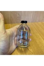 10 Adet 100 Ml Siyah Kapaklı Düğün, Kına, Nişan, Kolonya, Hediyelik Şişesi Kapaklı 100 Cc Cam Şişe