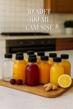 10 Adet 100 Ml Siyah Kapaklı Düğün, Kına, Nişan, Kolonya, Hediyelik Şişesi Kapaklı 100 Cc Cam Şişe