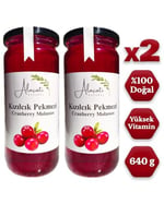 %100 Doğal Kızılcık Pekmezi Yüksek Vitamin ve Antioksidan Kaynağı (640g x2 Adet)