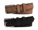 %100 Hakiki Deri 2'li Set Süet Kahverengi, Siyah Kemer 4 cm, 2li.Süet-ORTAKAHVE-SİYAH