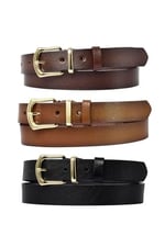 %100 Hakiki Deri 3'lü Set Kadın Kemeri, 3 cm 3LÜ-3cm-KD-42-GOLD.Tk