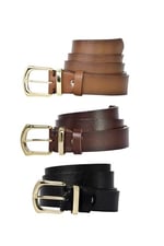 %100 Hakiki Deri 3'lü Set Kadın Kemeri, 3 cm 3LÜ-3cm-KD-42-GOLD.Tk