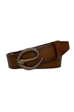 %100 Hakiki Deri, Antik Gold Yılan Tokalı Tosado Kadın Kot, Spor Kemer 4 cm; Kahve-byn-51